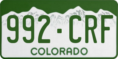 CO license plate 992CRF