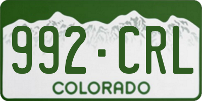 CO license plate 992CRL