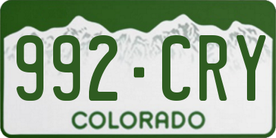 CO license plate 992CRY