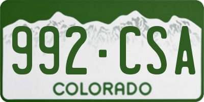 CO license plate 992CSA