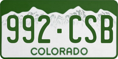 CO license plate 992CSB