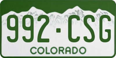 CO license plate 992CSG