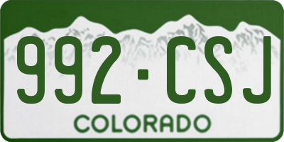 CO license plate 992CSJ
