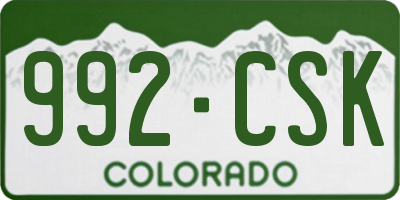 CO license plate 992CSK