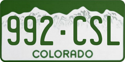 CO license plate 992CSL