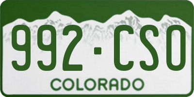 CO license plate 992CSO
