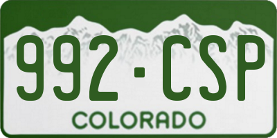 CO license plate 992CSP