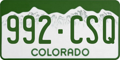 CO license plate 992CSQ