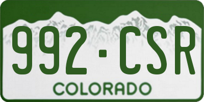 CO license plate 992CSR