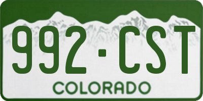 CO license plate 992CST