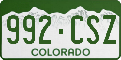 CO license plate 992CSZ