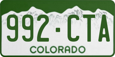 CO license plate 992CTA