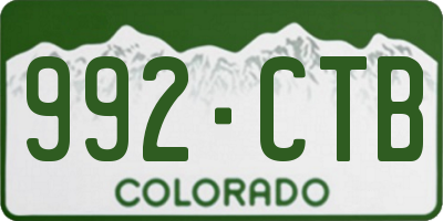 CO license plate 992CTB