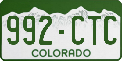 CO license plate 992CTC