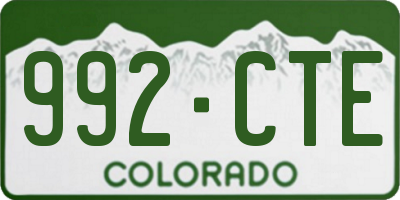 CO license plate 992CTE