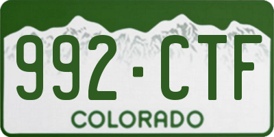 CO license plate 992CTF