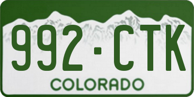 CO license plate 992CTK