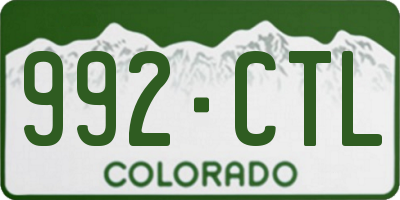 CO license plate 992CTL