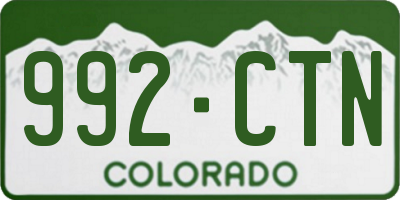 CO license plate 992CTN