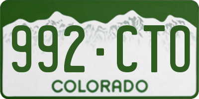 CO license plate 992CTO