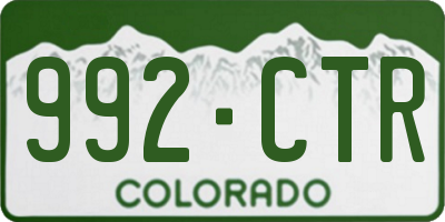 CO license plate 992CTR