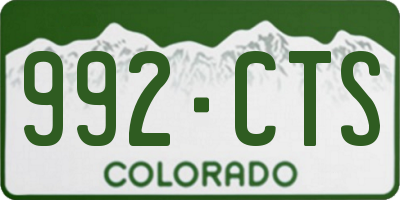 CO license plate 992CTS