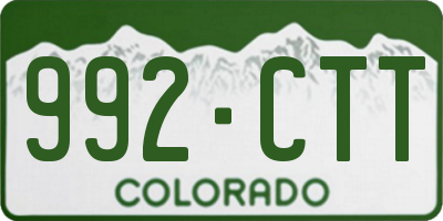 CO license plate 992CTT