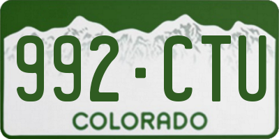 CO license plate 992CTU