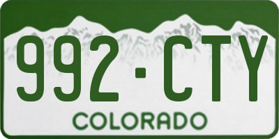 CO license plate 992CTY