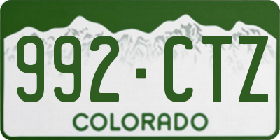 CO license plate 992CTZ