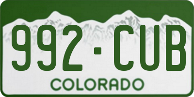 CO license plate 992CUB