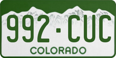 CO license plate 992CUC