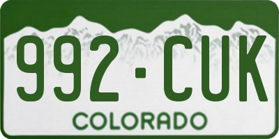 CO license plate 992CUK