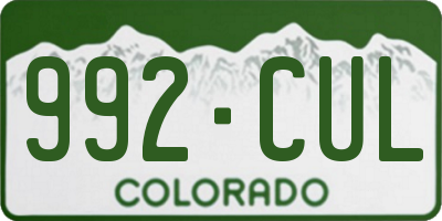 CO license plate 992CUL