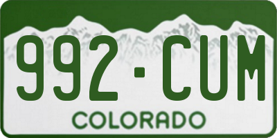 CO license plate 992CUM