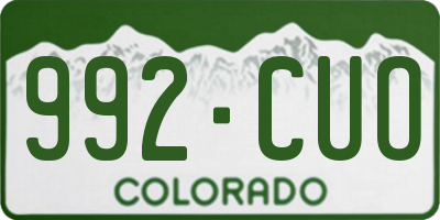 CO license plate 992CUO