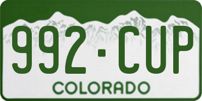 CO license plate 992CUP