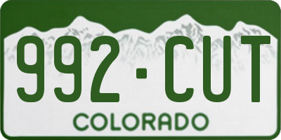 CO license plate 992CUT