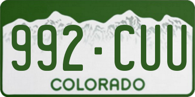 CO license plate 992CUU