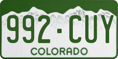 CO license plate 992CUY
