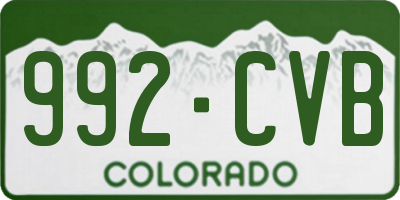 CO license plate 992CVB
