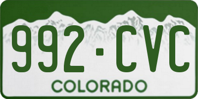 CO license plate 992CVC