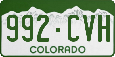 CO license plate 992CVH