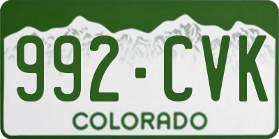 CO license plate 992CVK