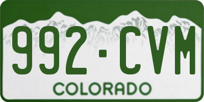 CO license plate 992CVM