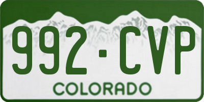 CO license plate 992CVP