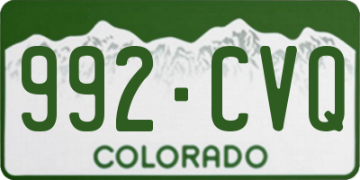 CO license plate 992CVQ