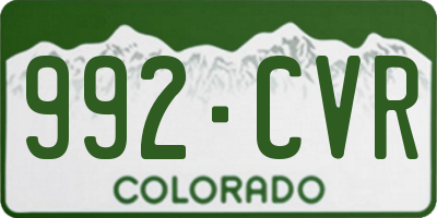 CO license plate 992CVR