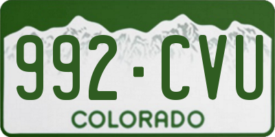 CO license plate 992CVU
