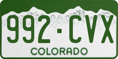 CO license plate 992CVX